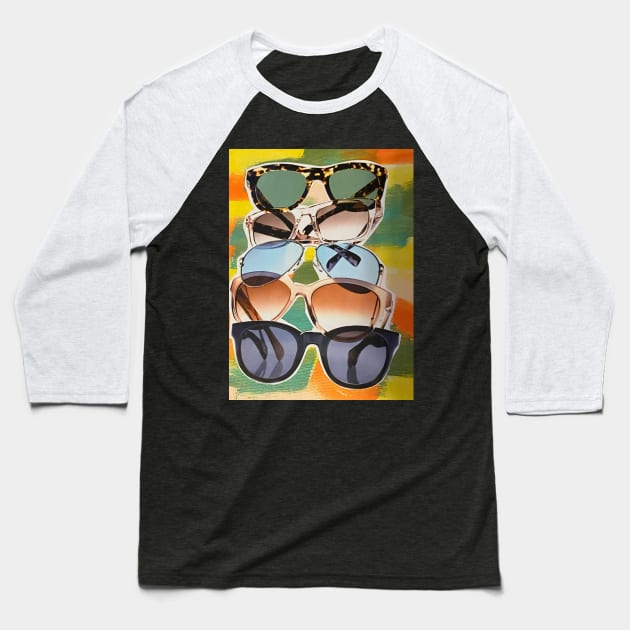 Sunglass Art Collage Baseball T-Shirt by courtneylgraben